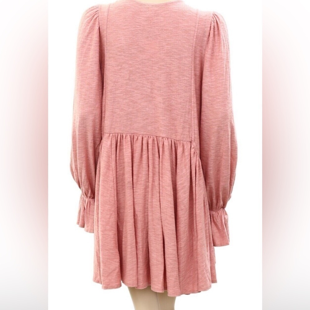 Free People Dont Call Me Baby Flowy Tunic Top Mini Dress Size S Rosie Pink - Picture 6 of 8